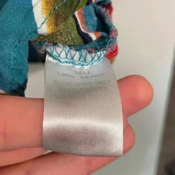 Savanna Jane Multicolor Striped Floral Embroidered Quarter Length Blouse Small - Picture 6 of 7